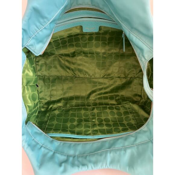 KATE SPADE Nylon and Leather Large Turquoise Shoulder Bag - Picture 5 of 15